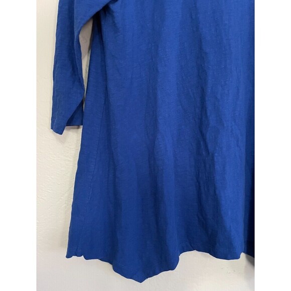 Soft Surroundings Womans Button Up Top Sz L Boho Artsy Sharkbite Hem 3/4 sleeve - Picture 6 of 14